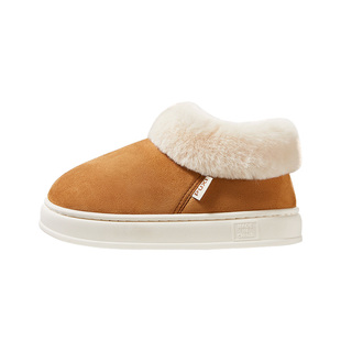 朴西奶酪卷包跟保暖棉鞋情侣家居厚底加绒毛绒靴子麂皮绒雪地靴女