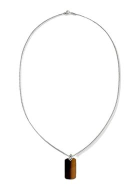 JH天然虎眼石军牌吊坠手工项链