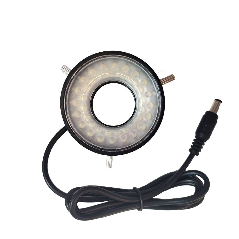 12V 24V显微镜视觉光源LED白光红光蓝光40颗灯珠环形工业相机光源