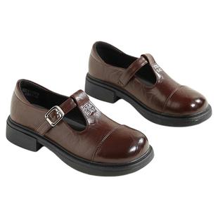 星期六厚底乐福鞋女鞋春季新款英伦复古棕色鞋子女士玛丽珍小皮鞋