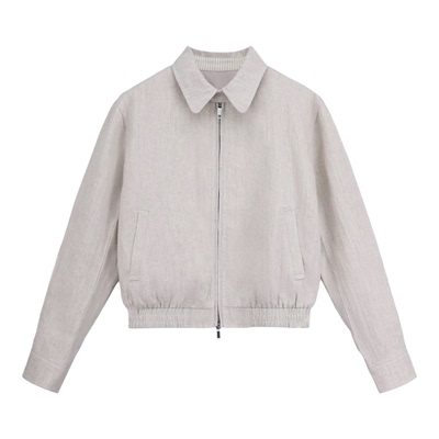 【春夏款度假系列”亚麻复古翻领夹克服】“CD1A0334