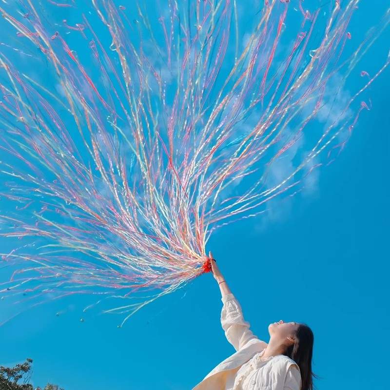 手扔彩带手扔礼花拉炮氛围生日装饰场景布置婚礼派对户外拍照道具