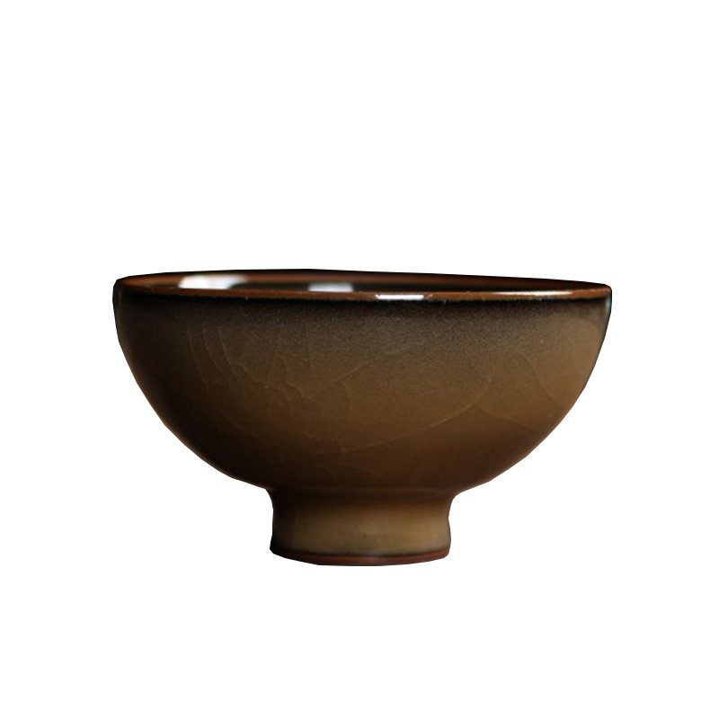 陶瓷精品米黄釉大师手工杯