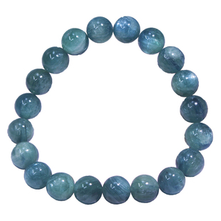 天然蓝绿晶手串男女 绿蓝晶石手链双色共生猫眼透体礼物一物一图