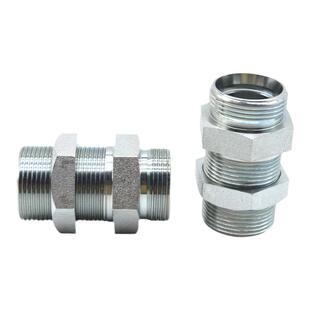 公制外螺纹穿板接头24度锥卡套式加长过板接头高压油管隔壁6C/6D