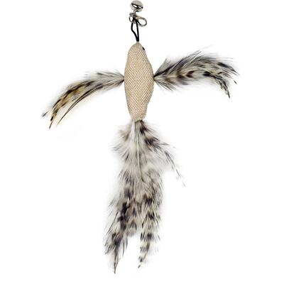 田田猫钢丝羽毛小鸟逗猫棒替换装替换头自嗨神器幼猫铃铛猫咪玩具