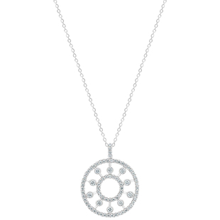[礼物]戴比尔斯 Dewdrop Medallion 露珠18K白金钻石项链