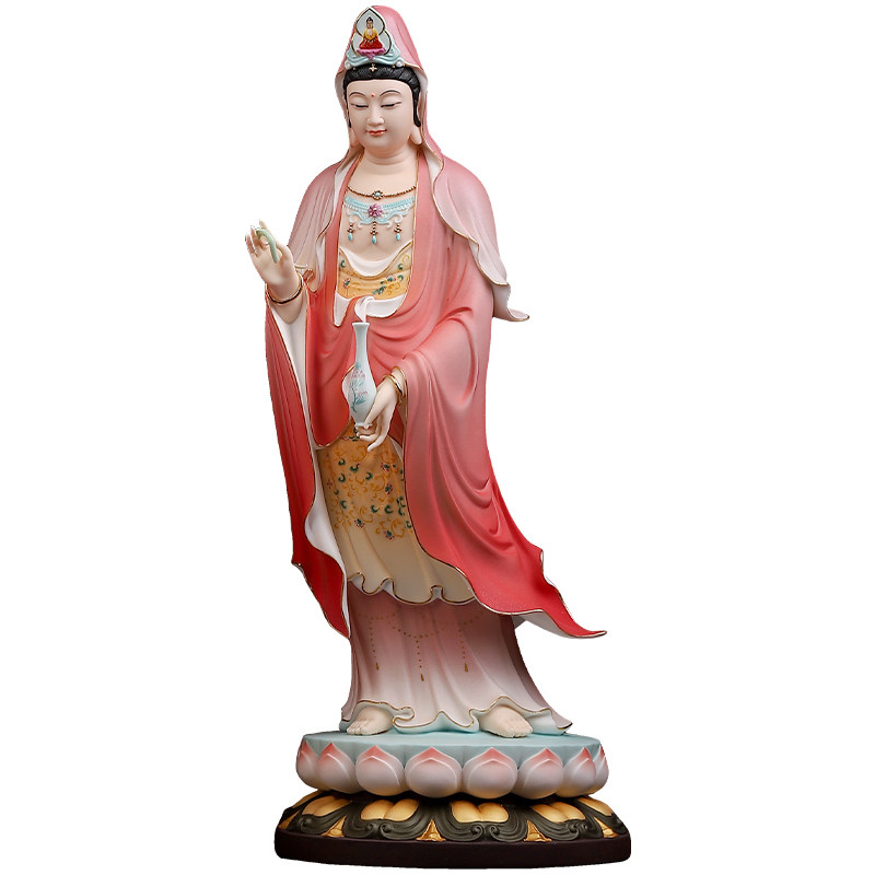 戴玉堂陶瓷西方三圣娑婆三圣摆件