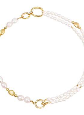 Amber Lollipop淡水巴洛克珍珠项链女轻奢小众颈链双层叠戴锁骨链