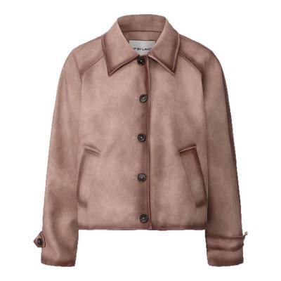 IF BY LAND 设计师品牌 25年秋季新款做旧金属丝造型环保皮外套女