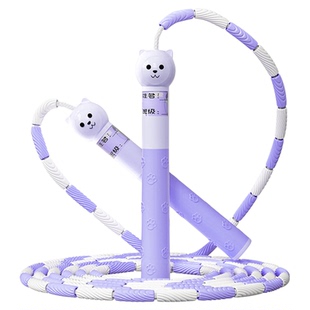 竹节跳绳创意青少年儿童初学者可调节超轻软珠不打结幼儿园运动绳