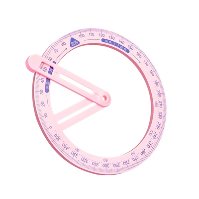 360度活动角教具尺子小学生三四年级量角器数学画角神器文具几何尺子直角儿童学习专用品多功能角度尺演示器