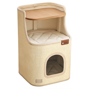 Hoopet猫爬架家用小户型不占地树洞猫窝猫抓板一体四季通用剑麻桶
