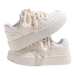 环球小白鞋女新款厚底百搭板鞋女款轻便百搭鞋子运动休闲鞋子女鞋