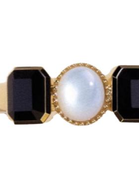 精致母贝戒指天然黑玛瑙高级感