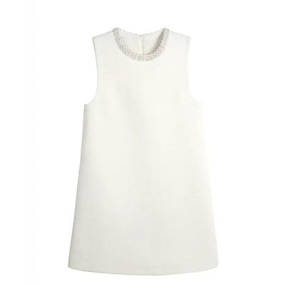 高级感小香风钉珠背心裙女2025