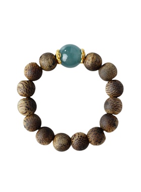 许多福 天然A货翡翠蓝调天然绿奇楠银戒指 男女款