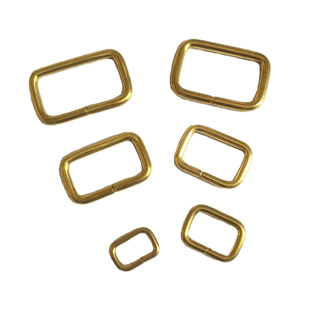 纯黄铜开口方扣手工皮具箱包配件肩带调节扣口字环长方扣纯铜方环