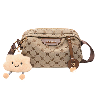 奥康妈妈包女士2026新款斜挎包大容量单肩包女款帆布包百搭女包包