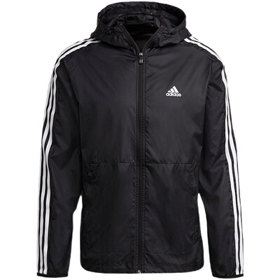 男梭织外套Adidas运动休闲连帽