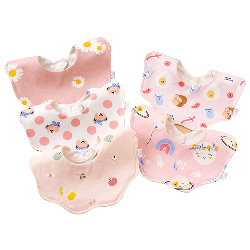 加大防水款围嘴婴儿口水巾纯棉新生男女宝宝防水吐奶吃饭围兜秋冬