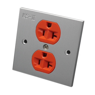 KS-2美标插座面板铝合金86型音响墙插纯铜发烧级电源美式墙壁插座