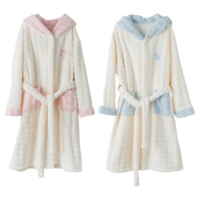 Dreamydiary女童冬季珊瑚绒浴袍