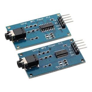 YX5300/6300UART TTL串行串口MP3音乐语音播放器模块Micro SD卡座