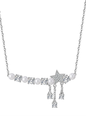 星河坠落925银珍珠锁骨链防敏