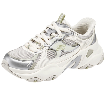 成毅同款|斯凯奇闪穿鞋老爹鞋春季流行时尚女鞋一脚蹬运动休闲鞋