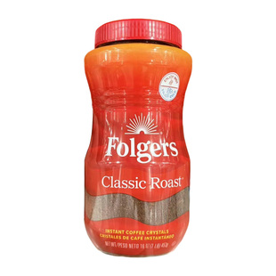 美国直邮Folgers速溶咖啡粉无糖原味免煮经典烘焙香醇浓郁453g