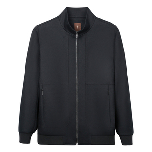 才子男装羊毛夹克男2025秋冬季新款中年商务休闲立领短款品牌外套