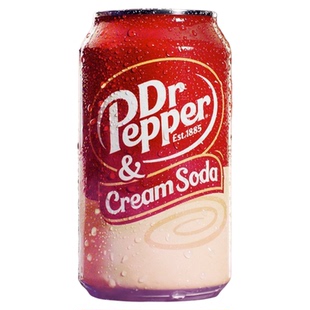 新品美国进口DR PEPPER胡椒博士草莓奶油味汽水Craem Soda 355ml