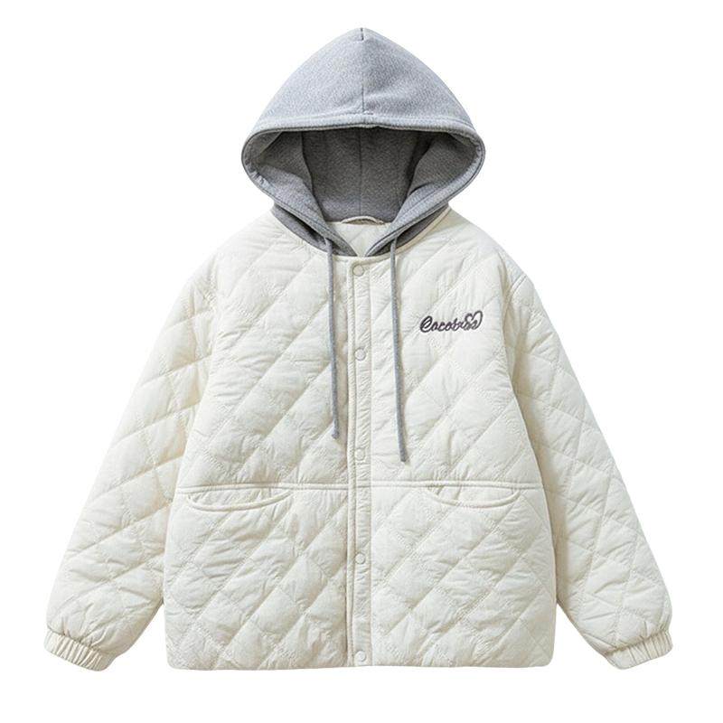 女大童夹棉加厚外套毛衣连帽两件套秋冬2025新款初中生少女棉服