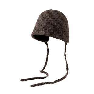 太一  “温暖已至”山羊绒安哥拉兔毛后开叉渔夫帽女秋冬保暖冷帽