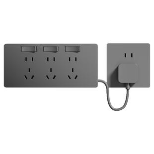 86型扩展式插座带开关厨房墙面多孔三开插排转换器多功能拓充插座