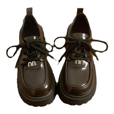 2025新款系带厚底小皮鞋英伦风