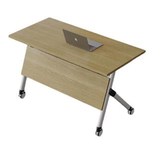 折叠培训桌椅组合可拼接翻板桌移动长条桌带轮子多功能办公会议桌