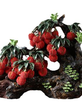 开业乔迁新居礼品荔枝客厅陶摆件