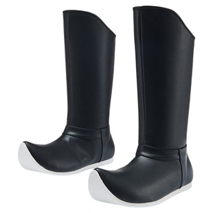 汉服靴子男乌衣巷皂靴明宋翘头平底古装鞋黑色皮革长筒古风靴