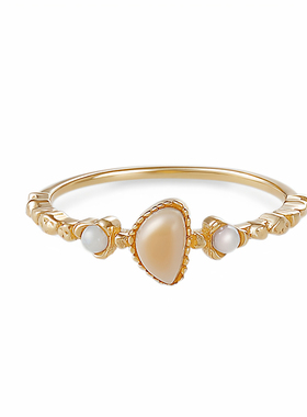 925纯银戒指女天然欧泊戒指