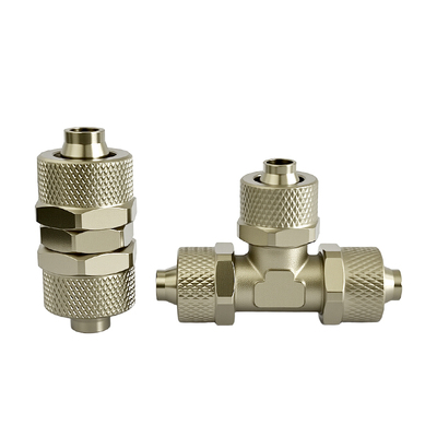 全铜气管快拧接头外丝弯头三通