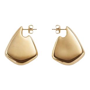 b新款耳环镂空空心三角高品质钛钢镀金不掉色轻奢佘诗曼同款耳饰