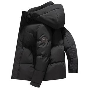 鸭鸭羽绒服男士2024冬季新品短款时尚休闲百搭连帽宽松保暖外套J