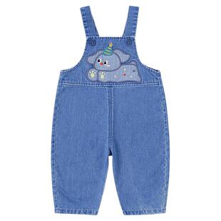 嘟嘟家儿童背带裤洋气男童裤子时髦女童牛仔裤宝宝长裤春秋季新款