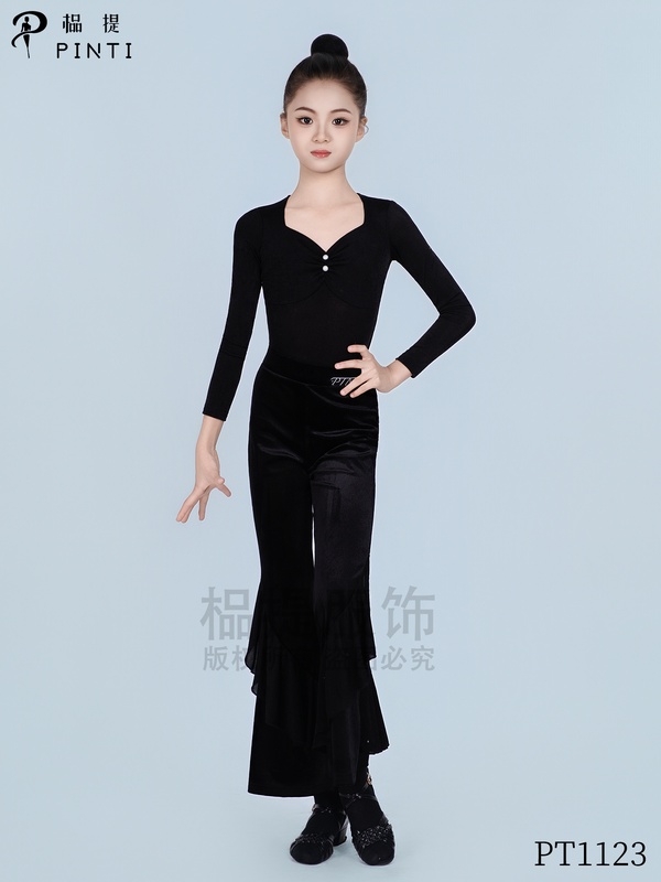 高级感2025新款秋冬拉丁舞服女童儿童成人日常练功表演训练舞蹈服