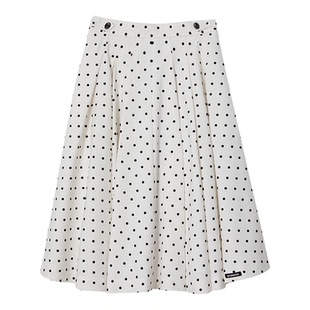 M1DNOTE气质波点百褶A字中长款半身裙女26春夏新款