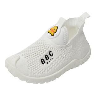 夏季新款幼儿园儿童网鞋小白鞋女童一脚蹬男童软底透气网面运动鞋