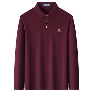 [100%绵羊毛/软糯保暖]梦特娇冬季男士红羊毛衫翻领针织休闲毛衣J