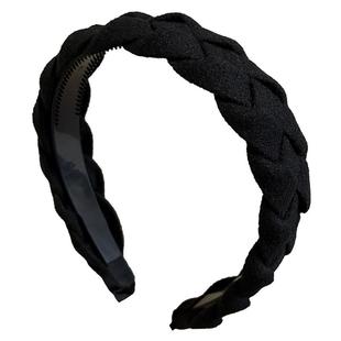 麻花辫子高颅顶发箍女头箍压发卡发捆头饰发旅高级感气质秋冬绒布